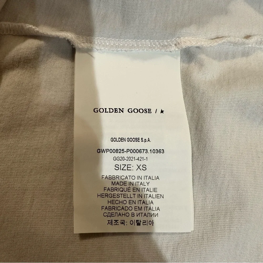 NWT - Women’s Golden Goose - White Short Sleeve Tee w/Crystals - Size XS - Picture 9 of 10